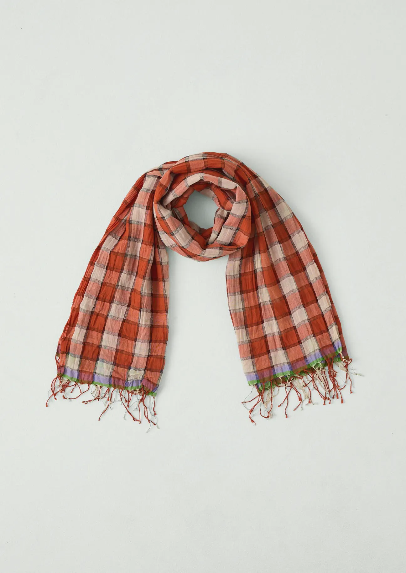 Gingham Gauzy Cotton Scarf £65