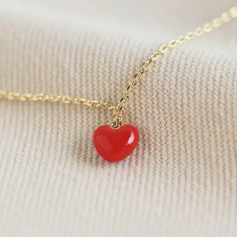 Closet & Botts Tiny Red Heart Necklace, £22.95