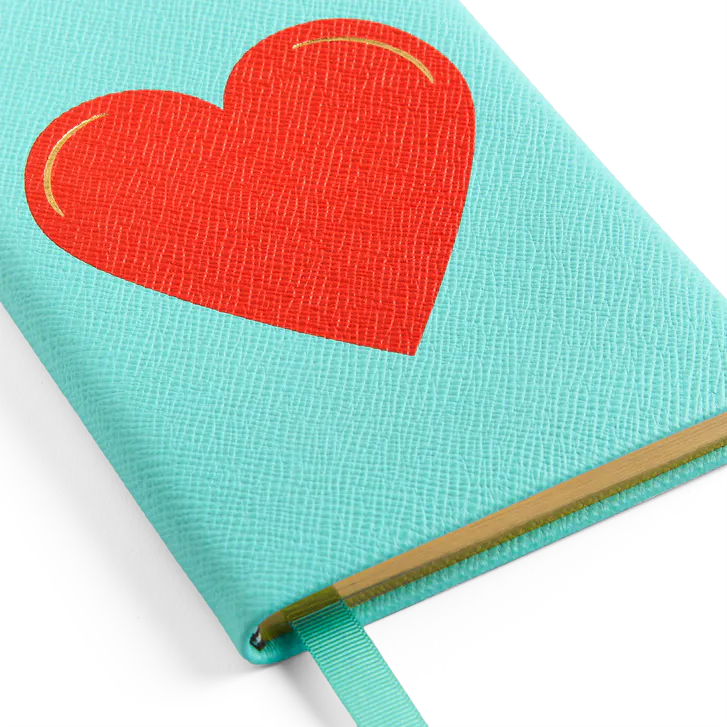 Smythson Chelsea Charm Heart Notebook in Panama, £75