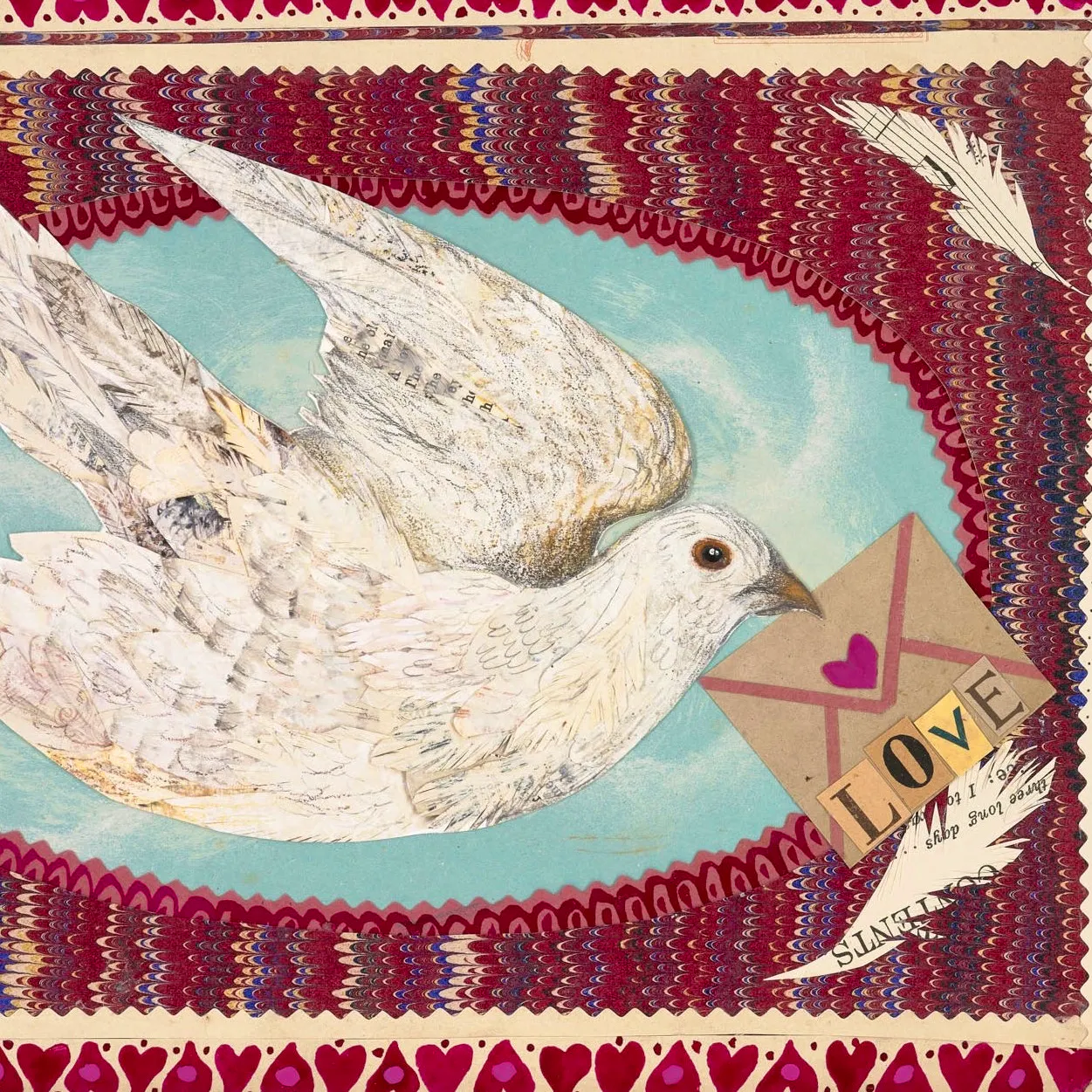 Clare O’Neill Artworks A6 Valentine Dove Postcard, £1.50