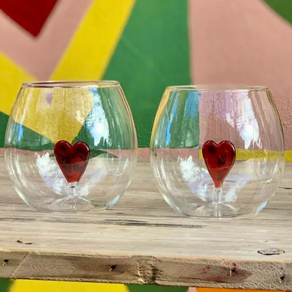 Summerill & Bishop Handblown Murano Floating Heart Glass, £95