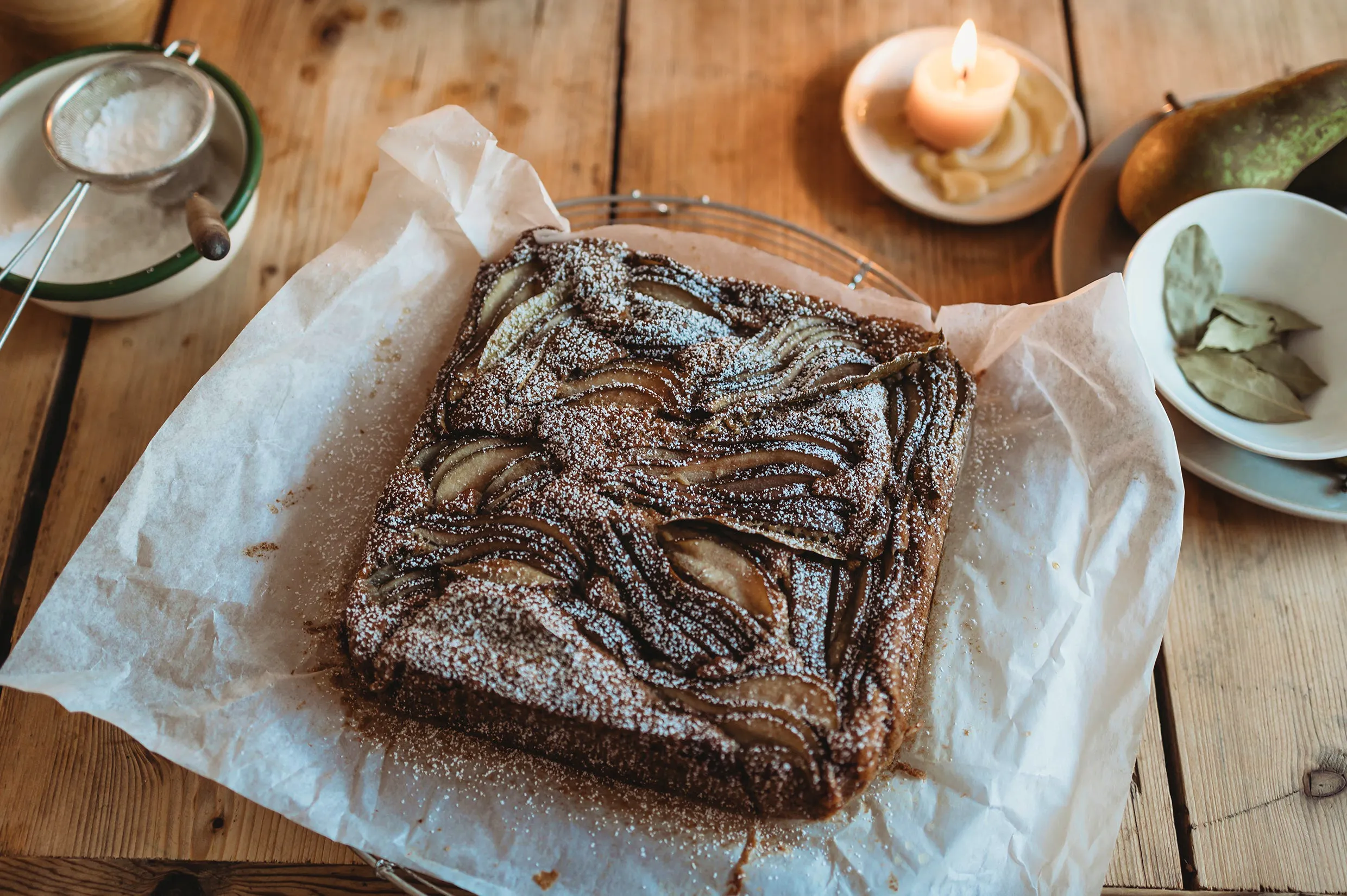 Flora Shedden’s Pear, Chestnut And Bay Leaf Cake