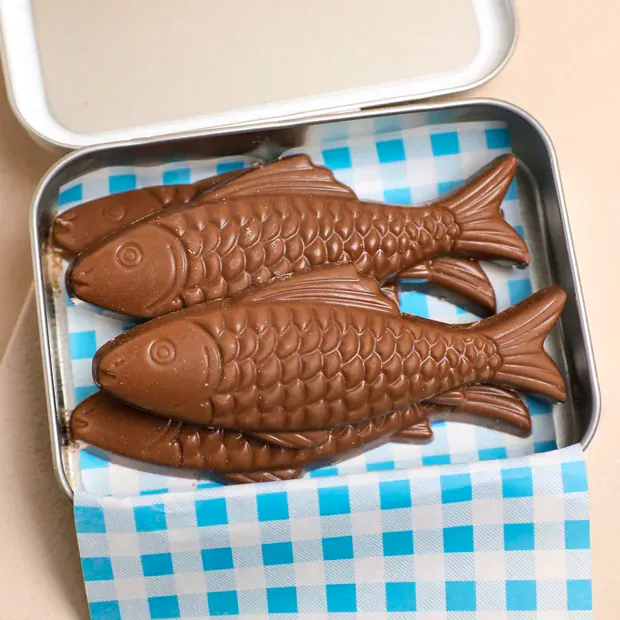 Lisa Angel Perfect Catch Milk Chocolate Sardines, £8