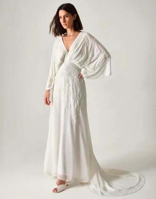 Camilla Embroidered Maxi Wedding Dress Ivory