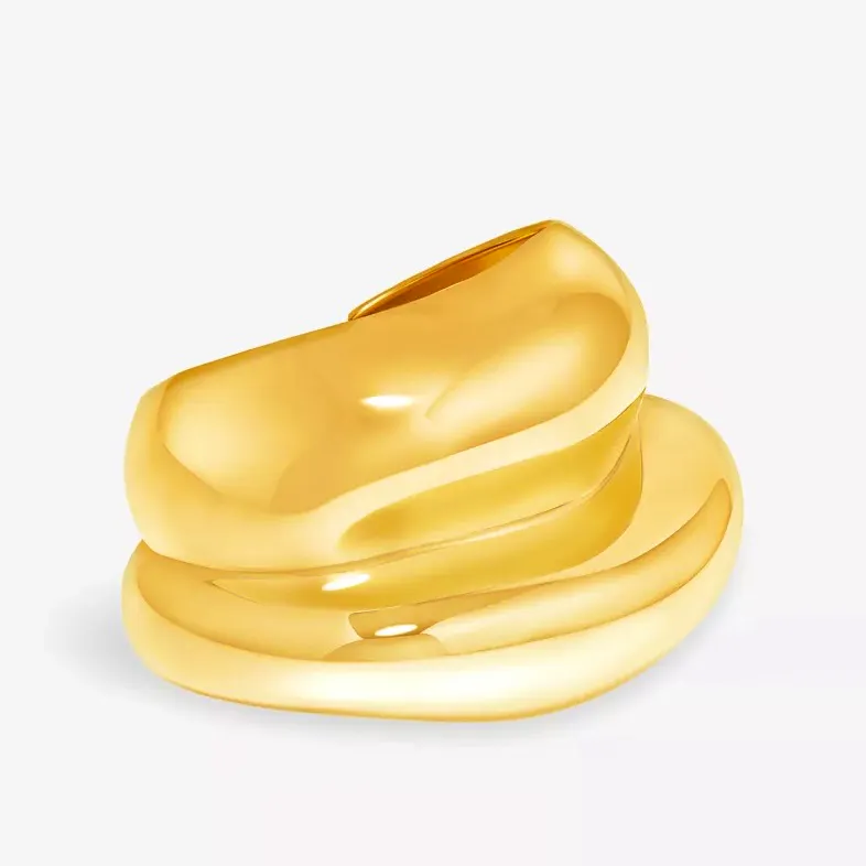 Misho Ovo 24ct Yellow Gold Bronze Cuff Bangle, £338