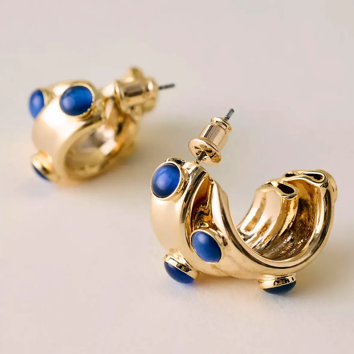 Anthropologie Stone Dot Curved Earrings, £42