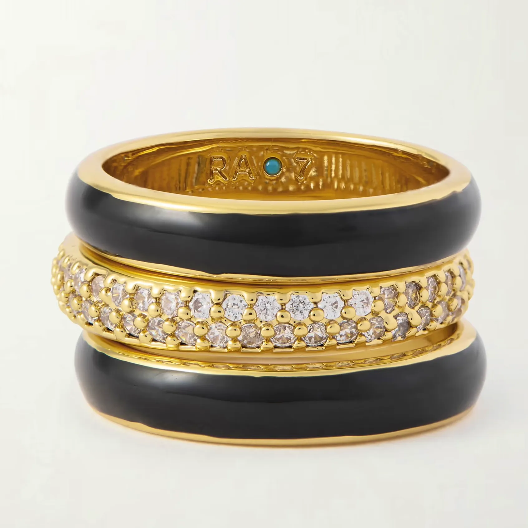Roxanne Assoulin Crystal Rings Set Of Three, £135