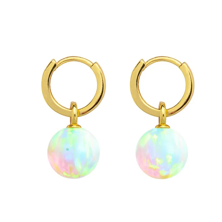 ORA Sea Opal Hoop Earrings, £160