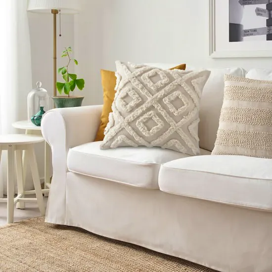 Ekguldmal Cushion Cover, Geometric Natural