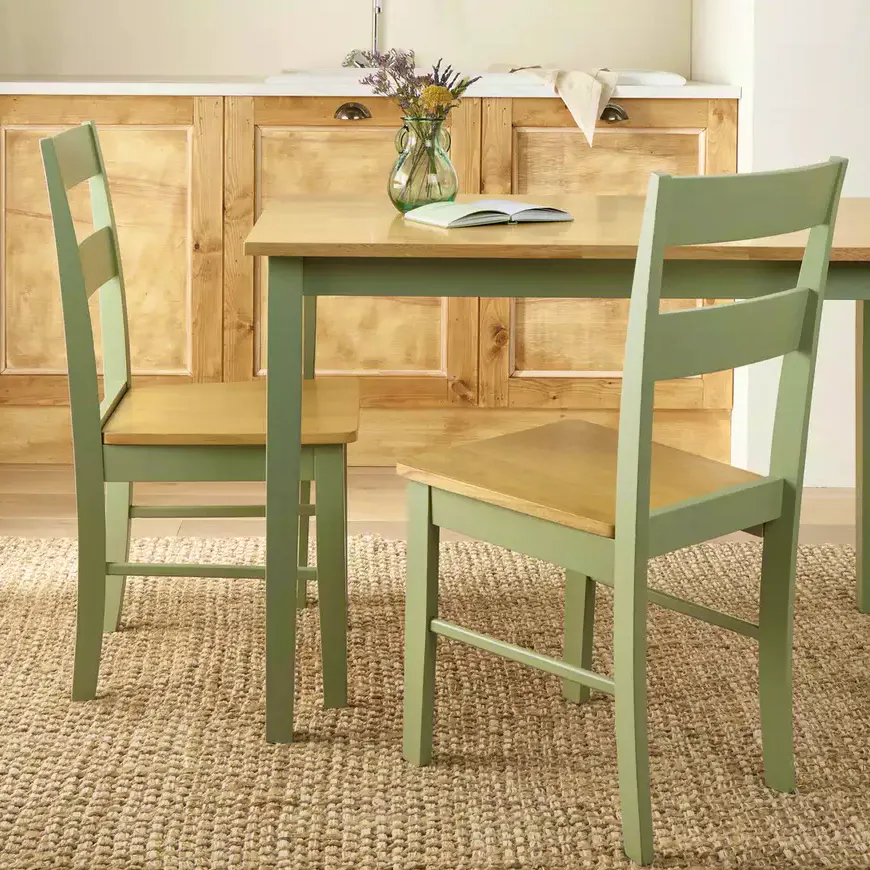Argos Home Chicago Pair of Solid Wood Dining Chairs - Sage £70