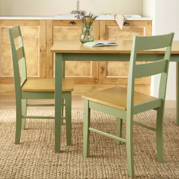 Argos Home Chicago Pair of Solid Wood Dining Chairs - Sage