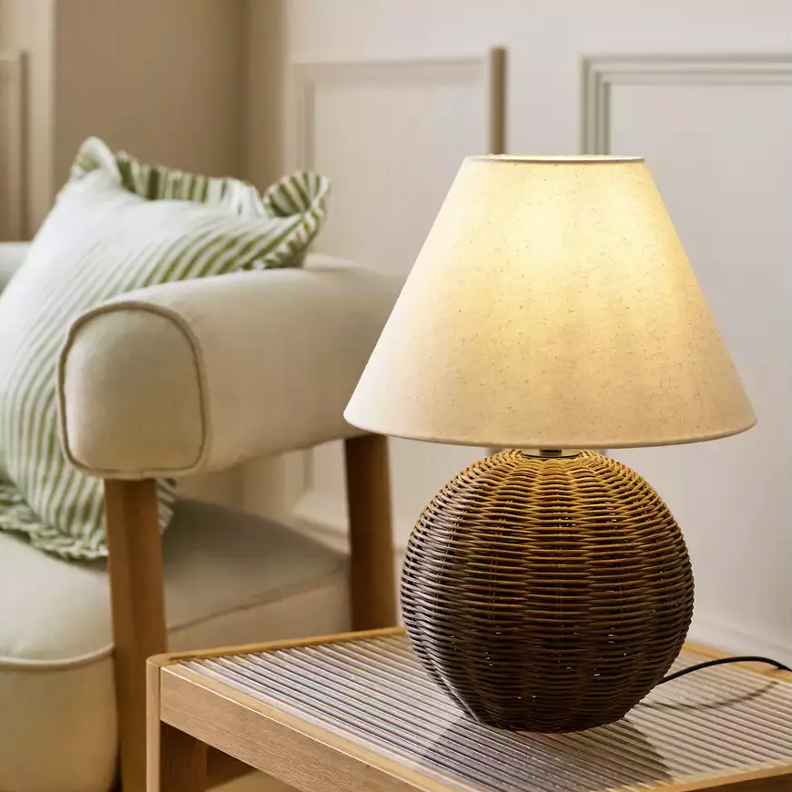 Habitat Wicker Ball Table Lamp - Natural £35