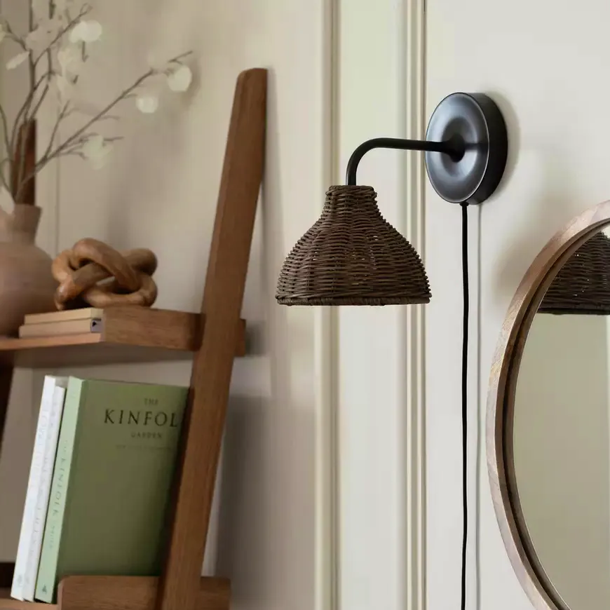 Habitat Wicker Pear Plug in Wall Light - Natural £20