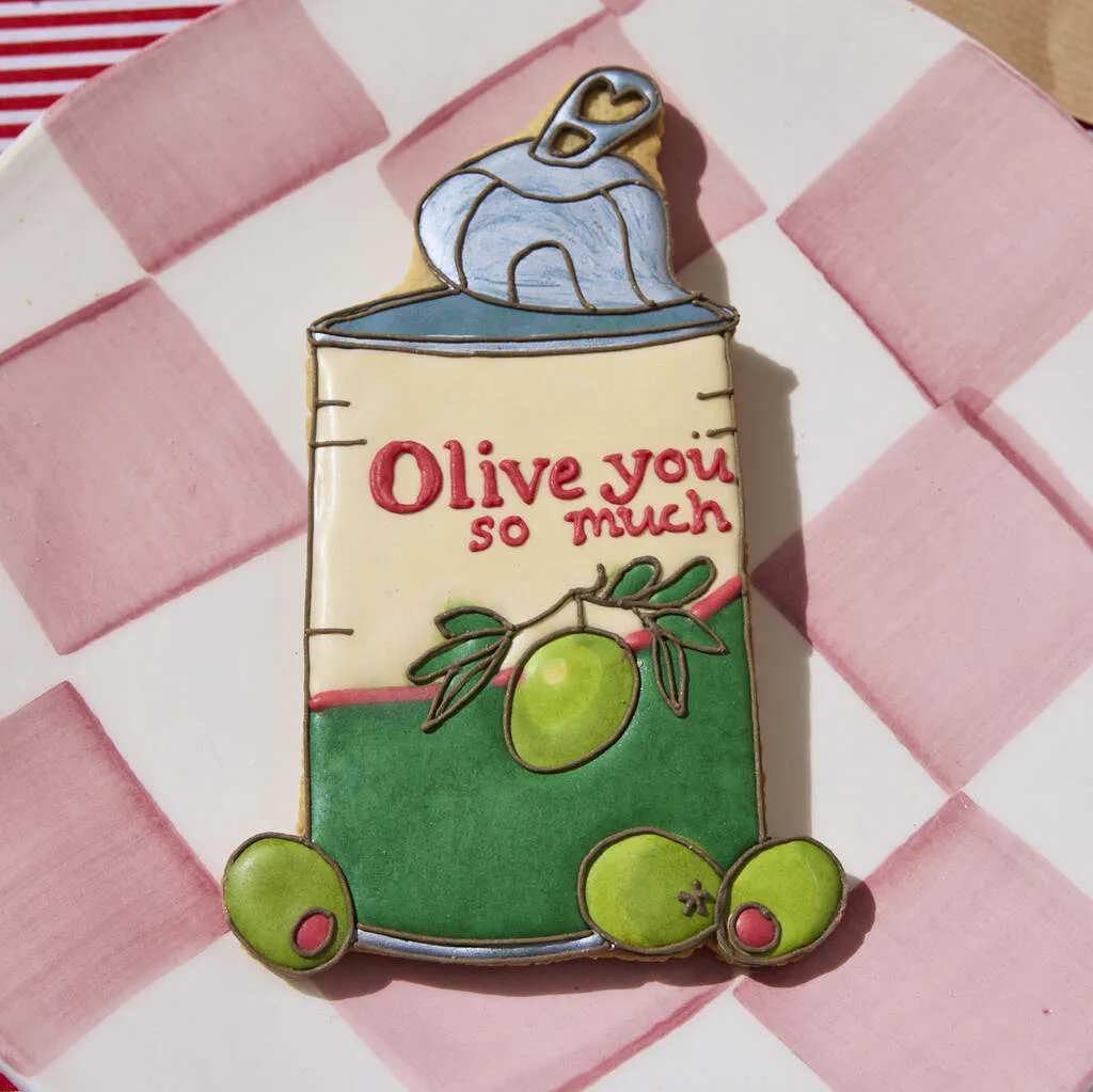 Not On The High Street Personalised 'Olive You So Much' Iced Biscuit, £14