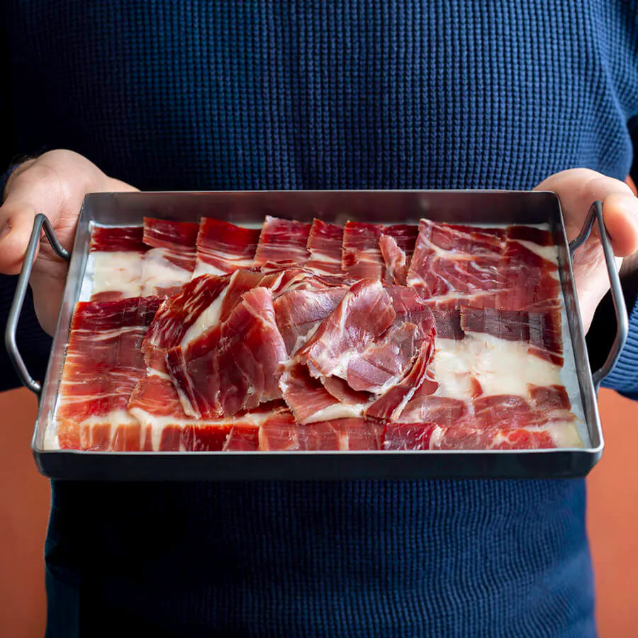 Brindisa Hand-Carved Summum Acorn Fed 100% Ibérico Ham, 100g, £29.50