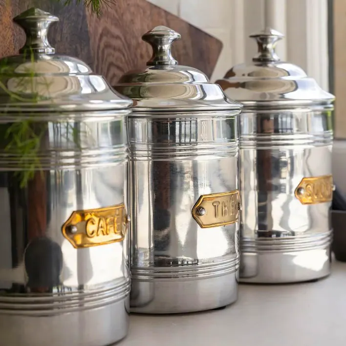 Rockett St George Silver Vintage Coffee Tin Storage Jar, £22