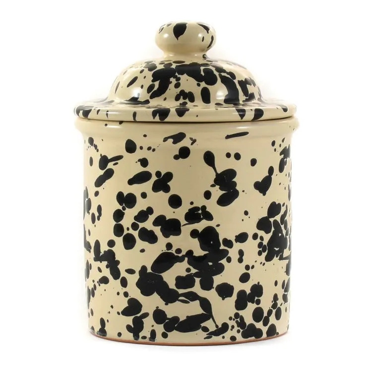 Sous Chef Puglia Black Splatter Ceramic Storage Jar, 15cm, £18.99