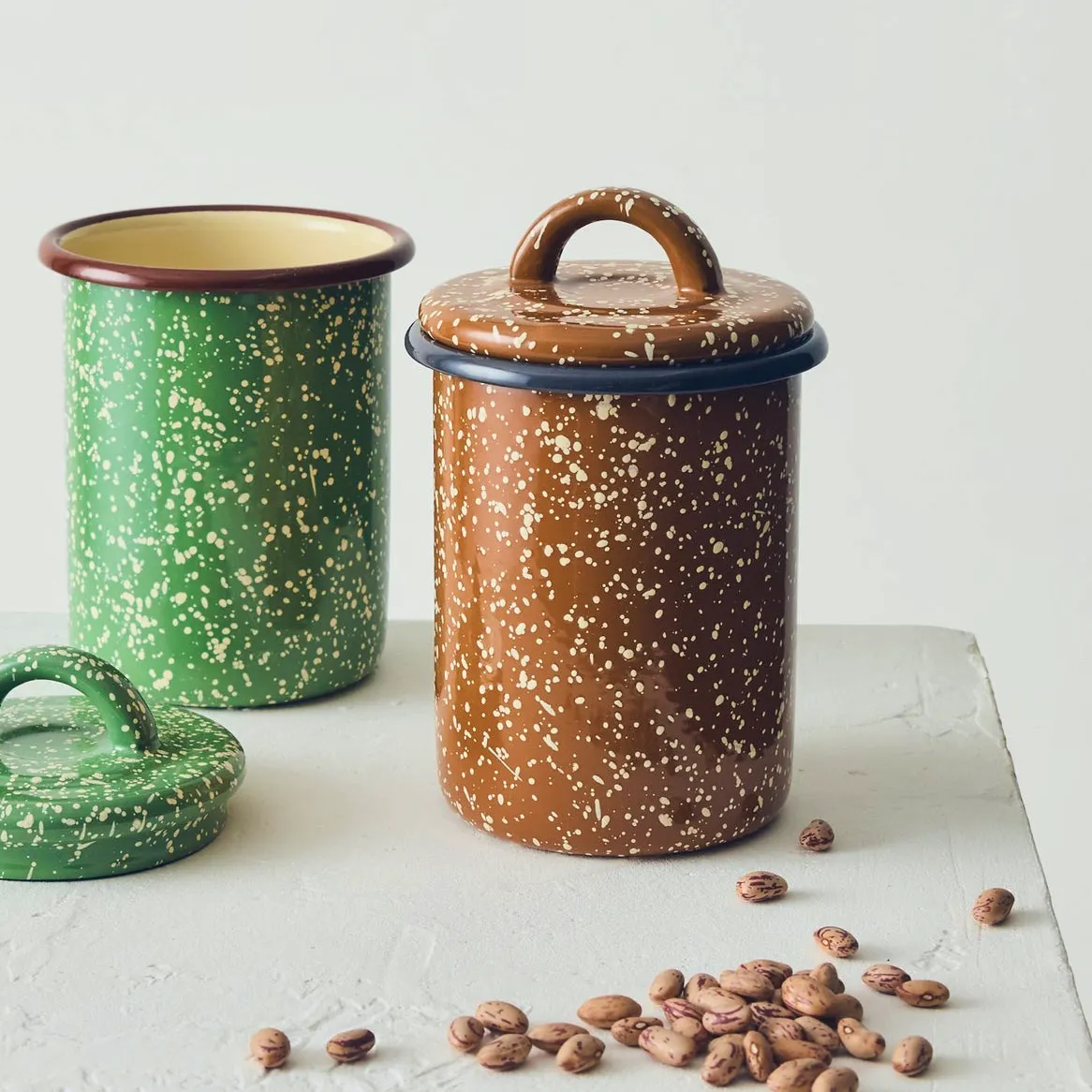Toast Speckle Enamel Storage Jar, £25