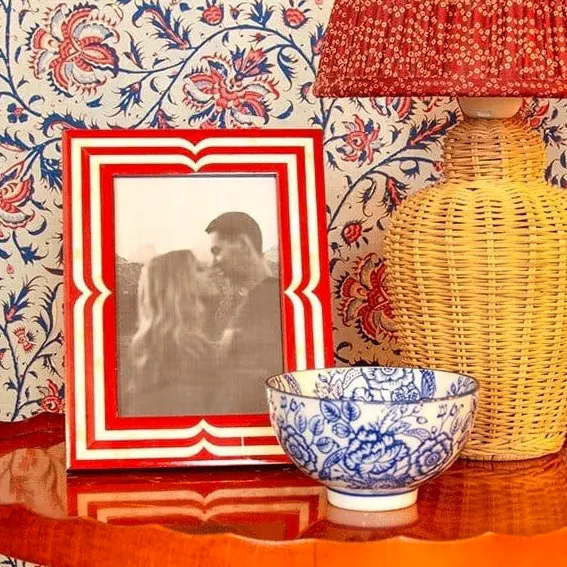 Casa By JJ Red And White Marquetry Frame, £32.80