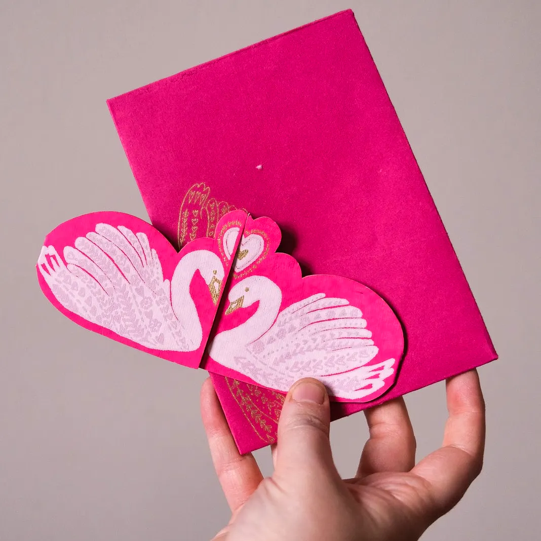 East End Press Kissing Swans Greeting Card, £4.50