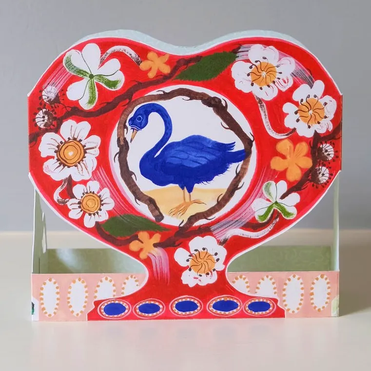 Polly Fern Die-Cut Paper Romantic Vase Greeting Card - Swan & Thorn, £4.95