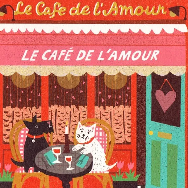 The Printed Peanut Love Cafe Die Cut Card, £3.50