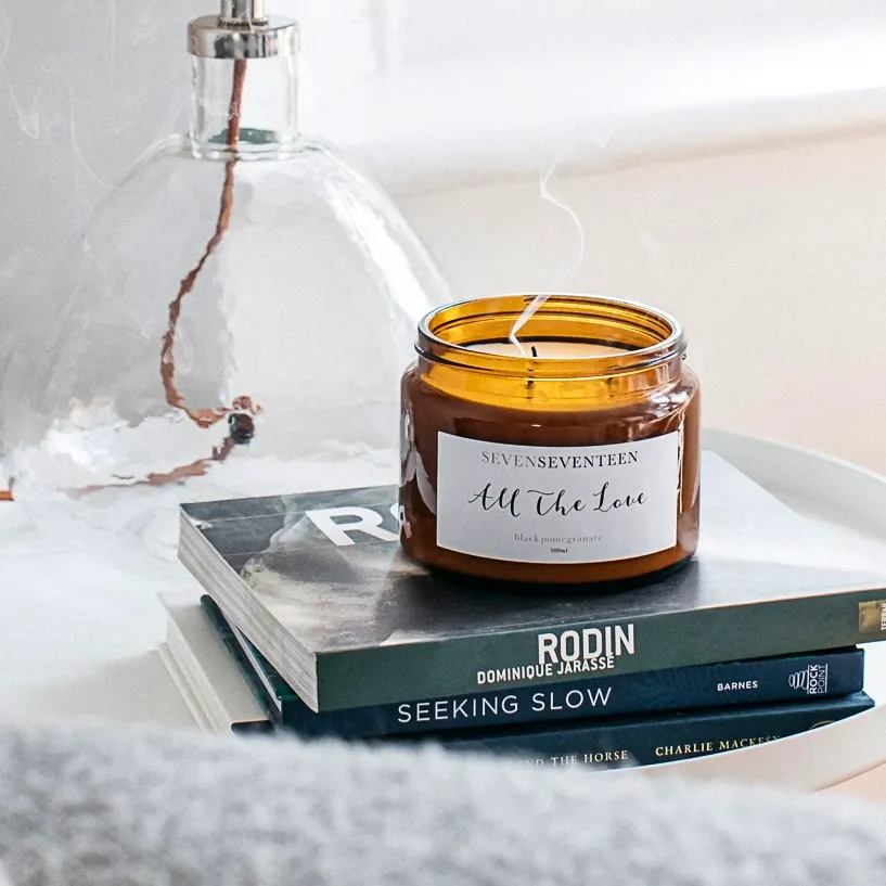 Sevenseventeen 'All The Love' Black Pomegranate Triple Wick Scented Candle, £44.50