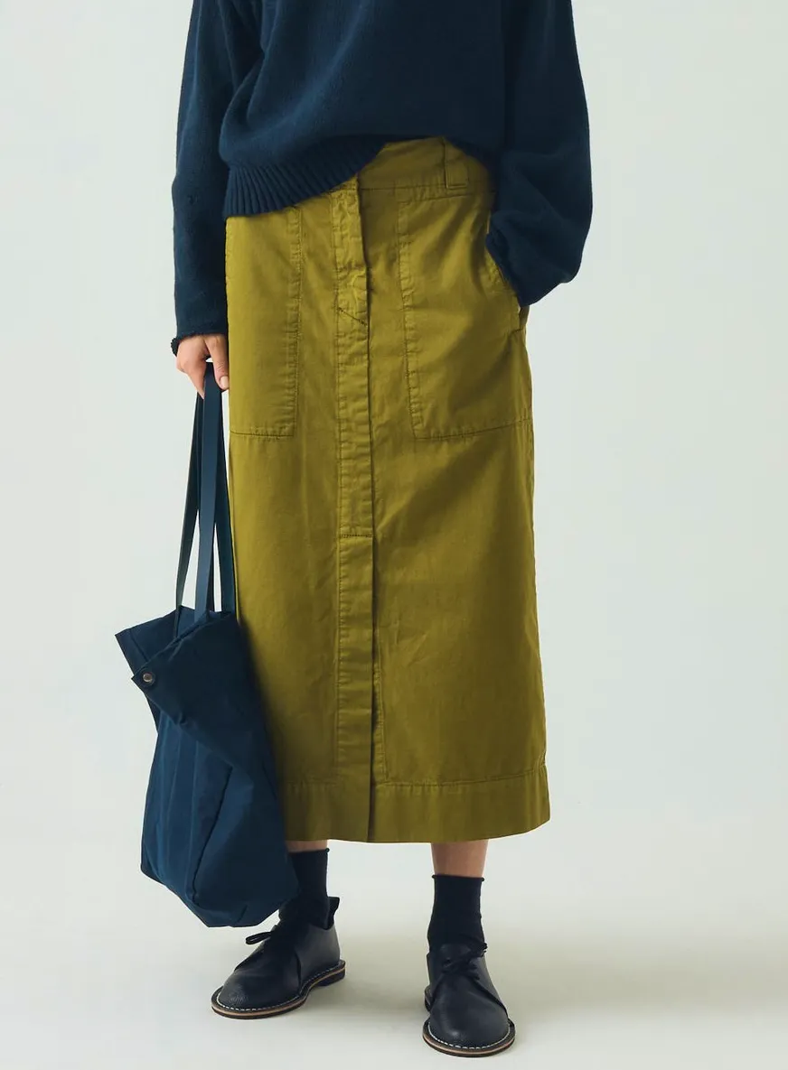 Toast Straight Cotton Twill Skirt, £165