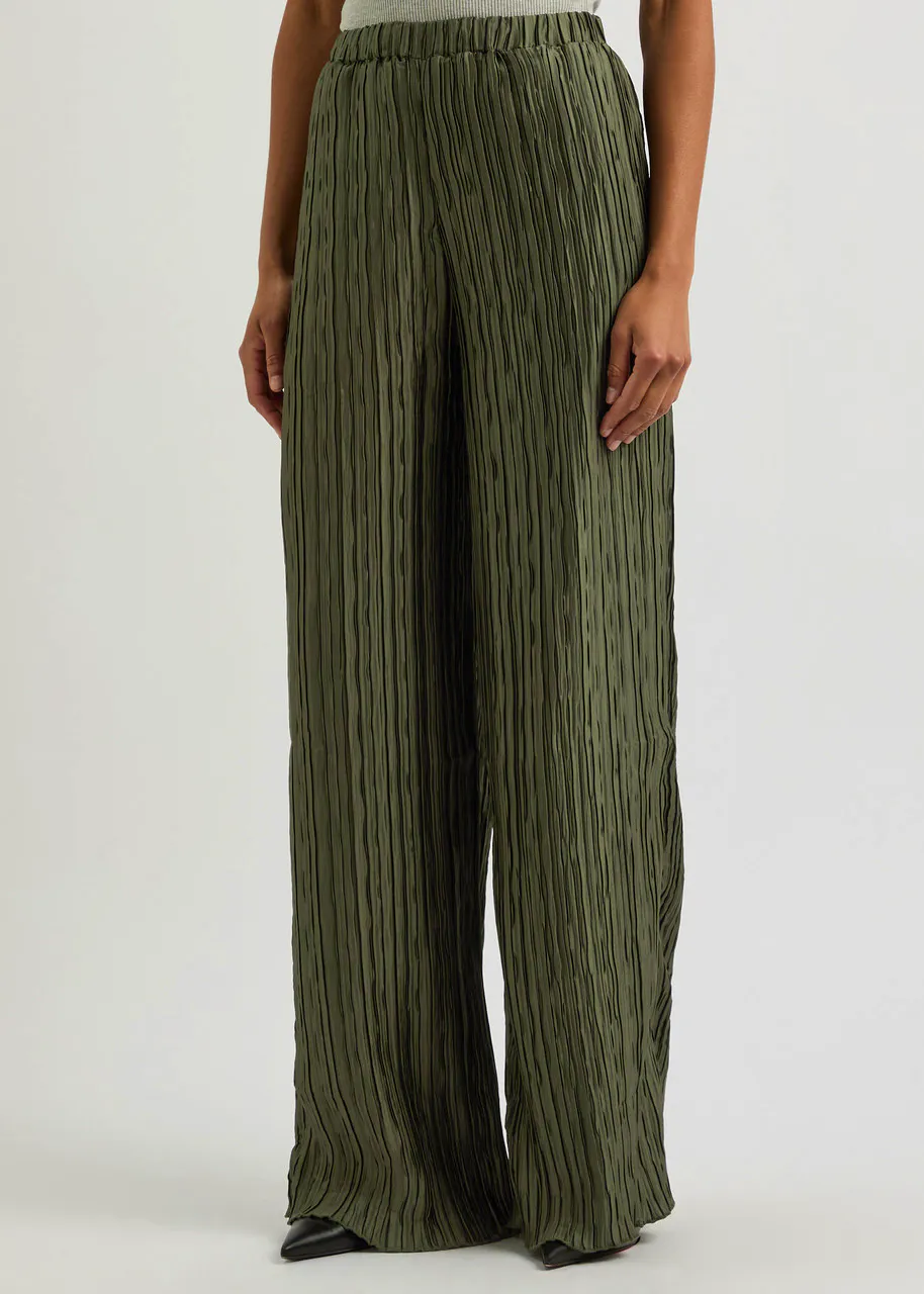 16 Arlington Mandrake Plisse Satin Trousers, £145