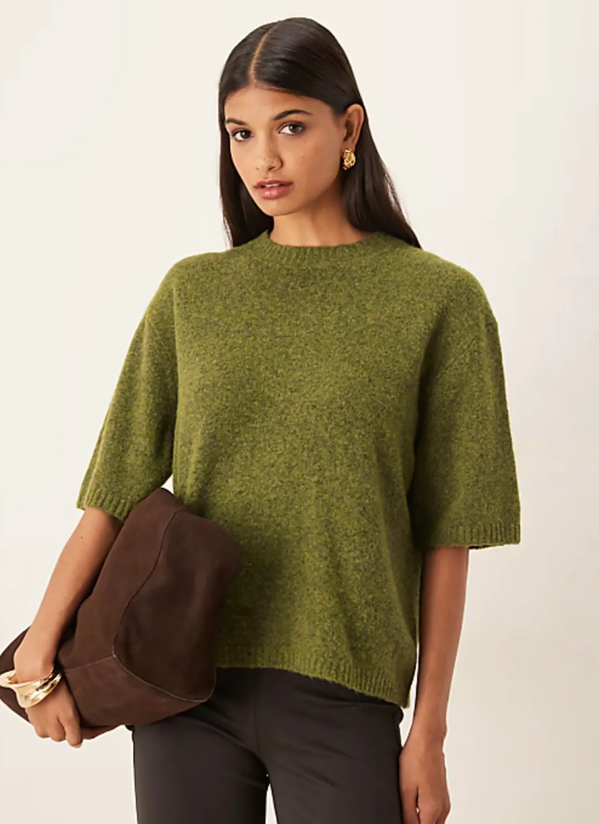 ASOS Relaxed Knitted Olive T Shirt, £32