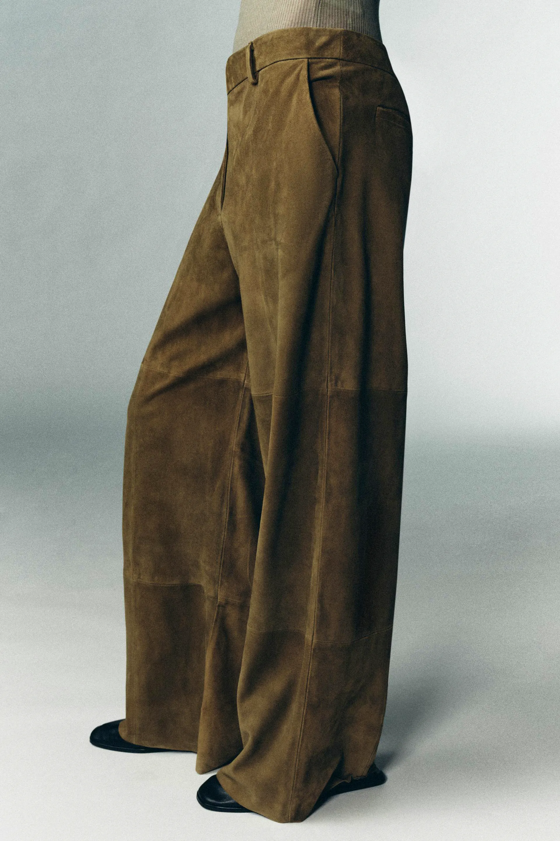 Zara 100% Suede Leather Trousers Limited Edition, £349