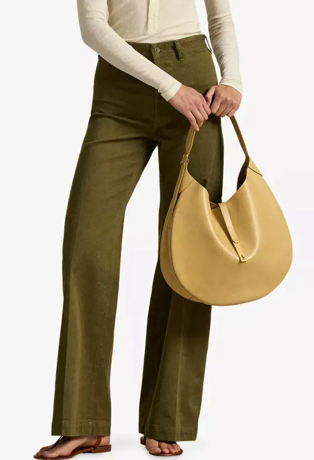 Polo Ralph Lauren Flared High Rise Stretch Cotton Trousers, £235