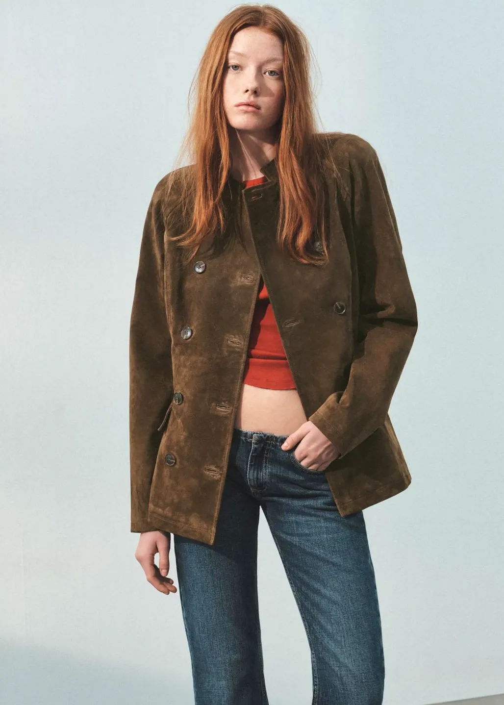 Zara Green Suede Leather Jacket, £169