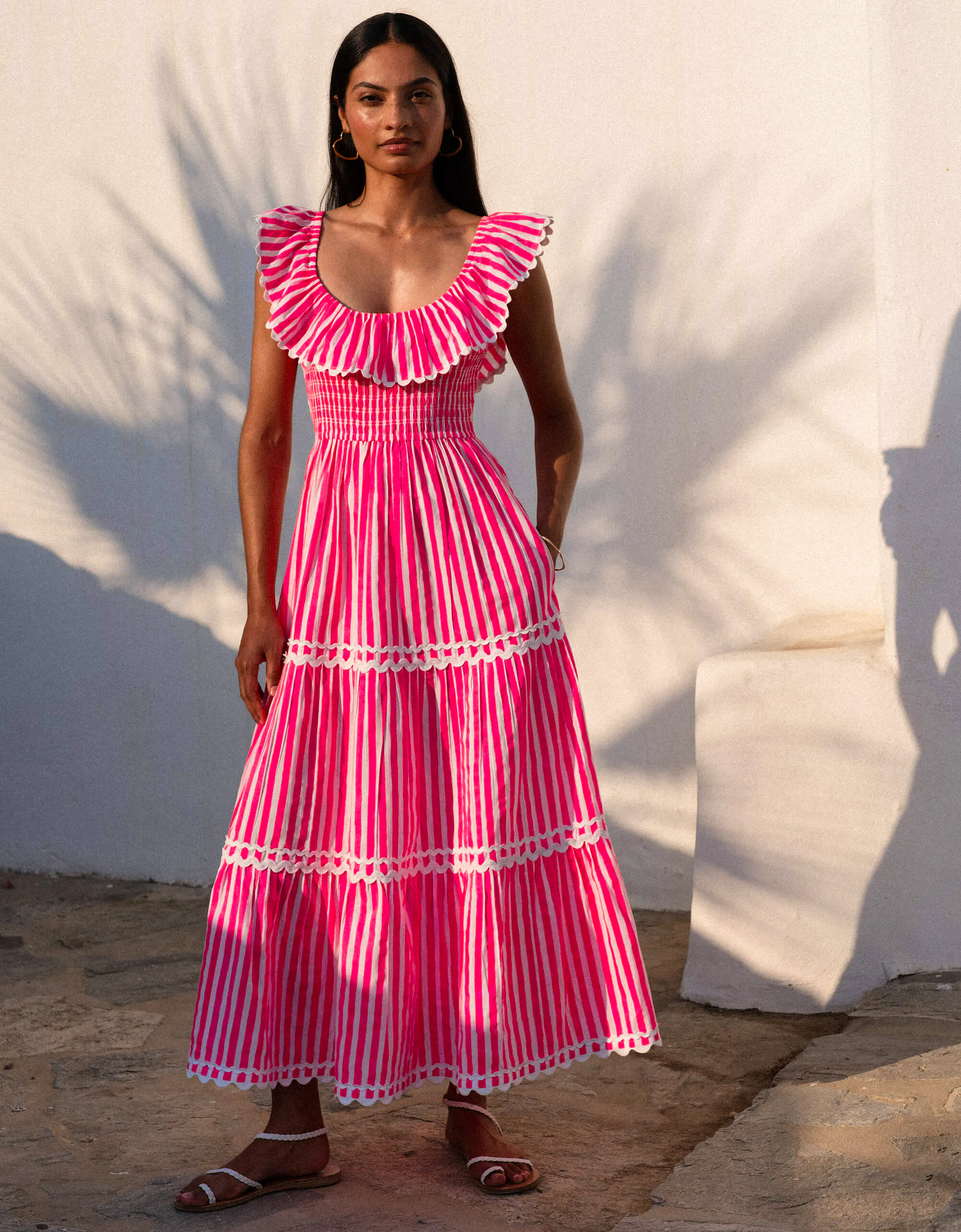 Neon Pink Stripe Susie Dress