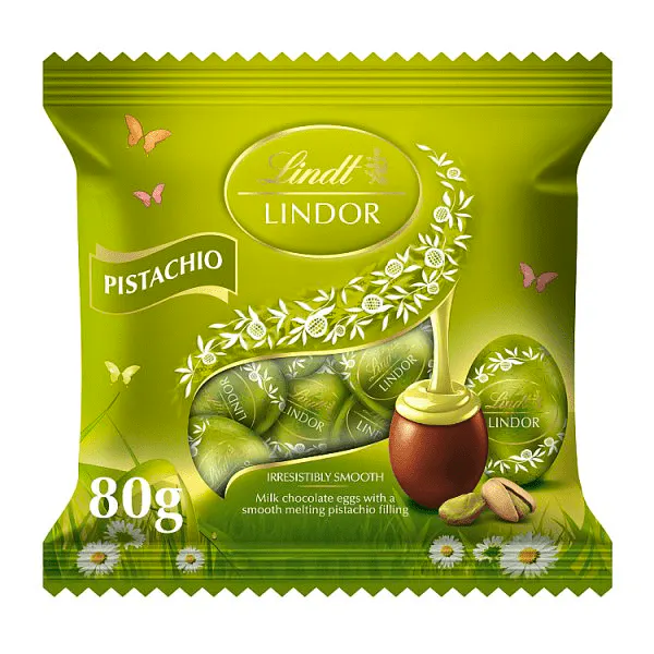 Lindt Lindor Pistachio Chocolate Easter Mini Eggs Bag, £3.79