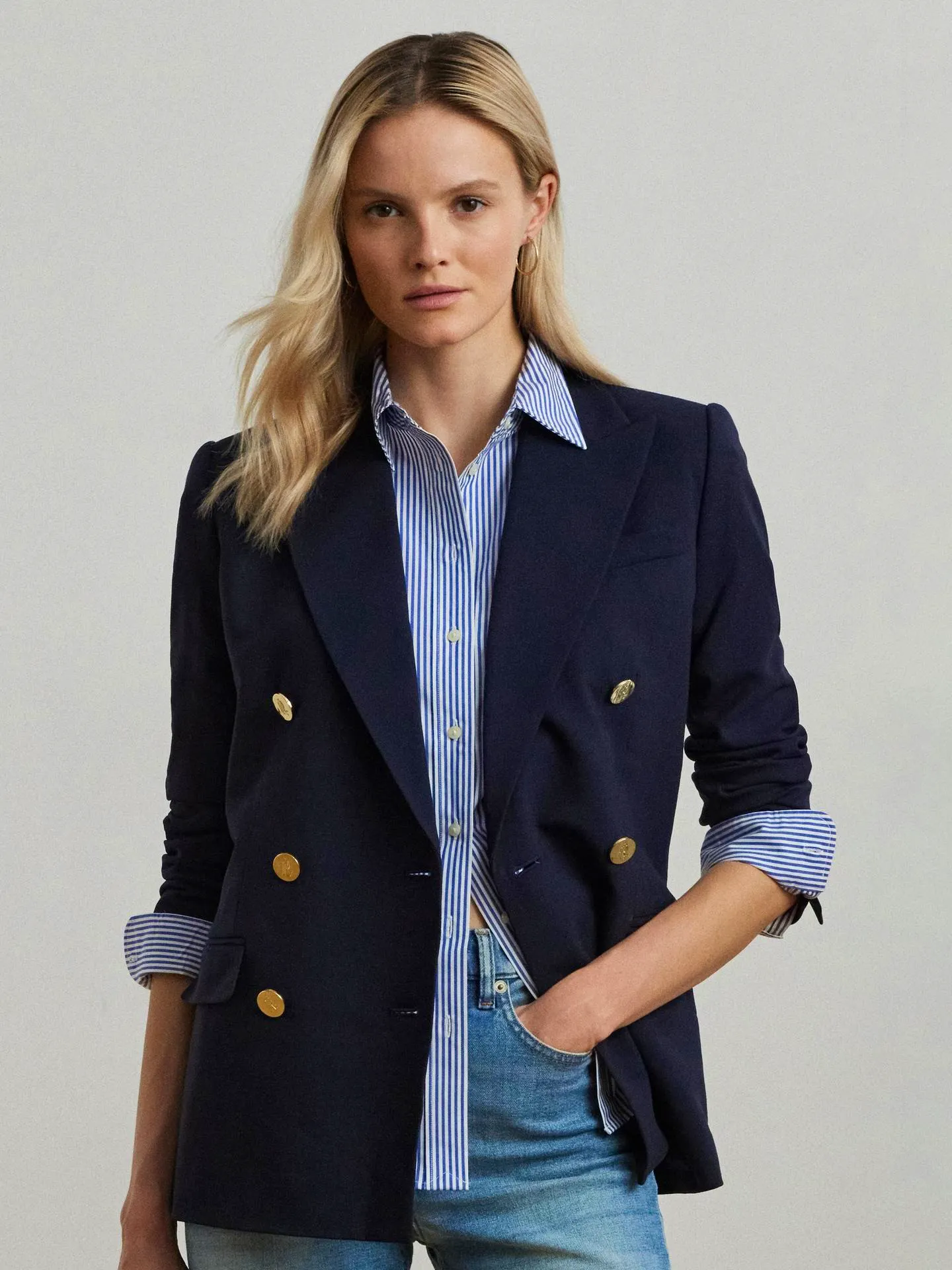 Ralph Lauren Lauren Ryen Double-Breasted Wool Crepe Blazer, £465