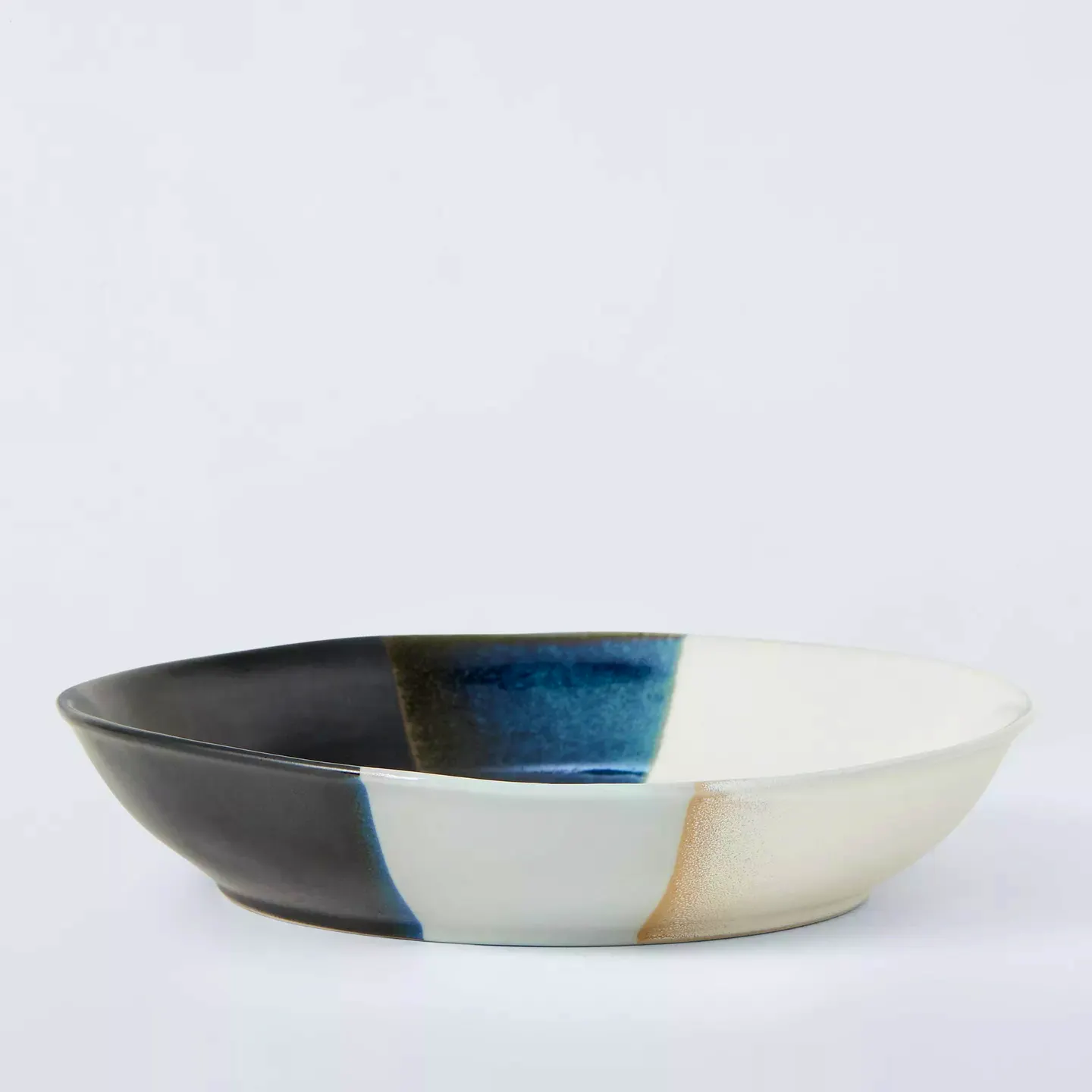 John Lewis Dipped Reactive Glaze Stoneware Pasta Bowl, 23cm, Black, £11