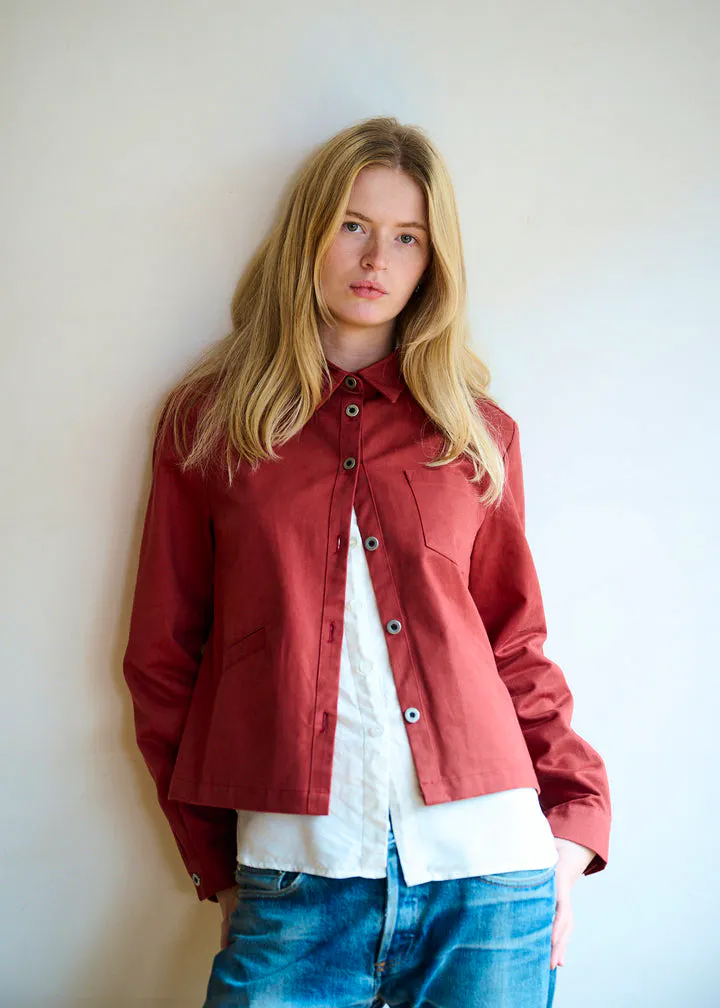 Freight Cotton Drill Jacket - Awning Red, £155