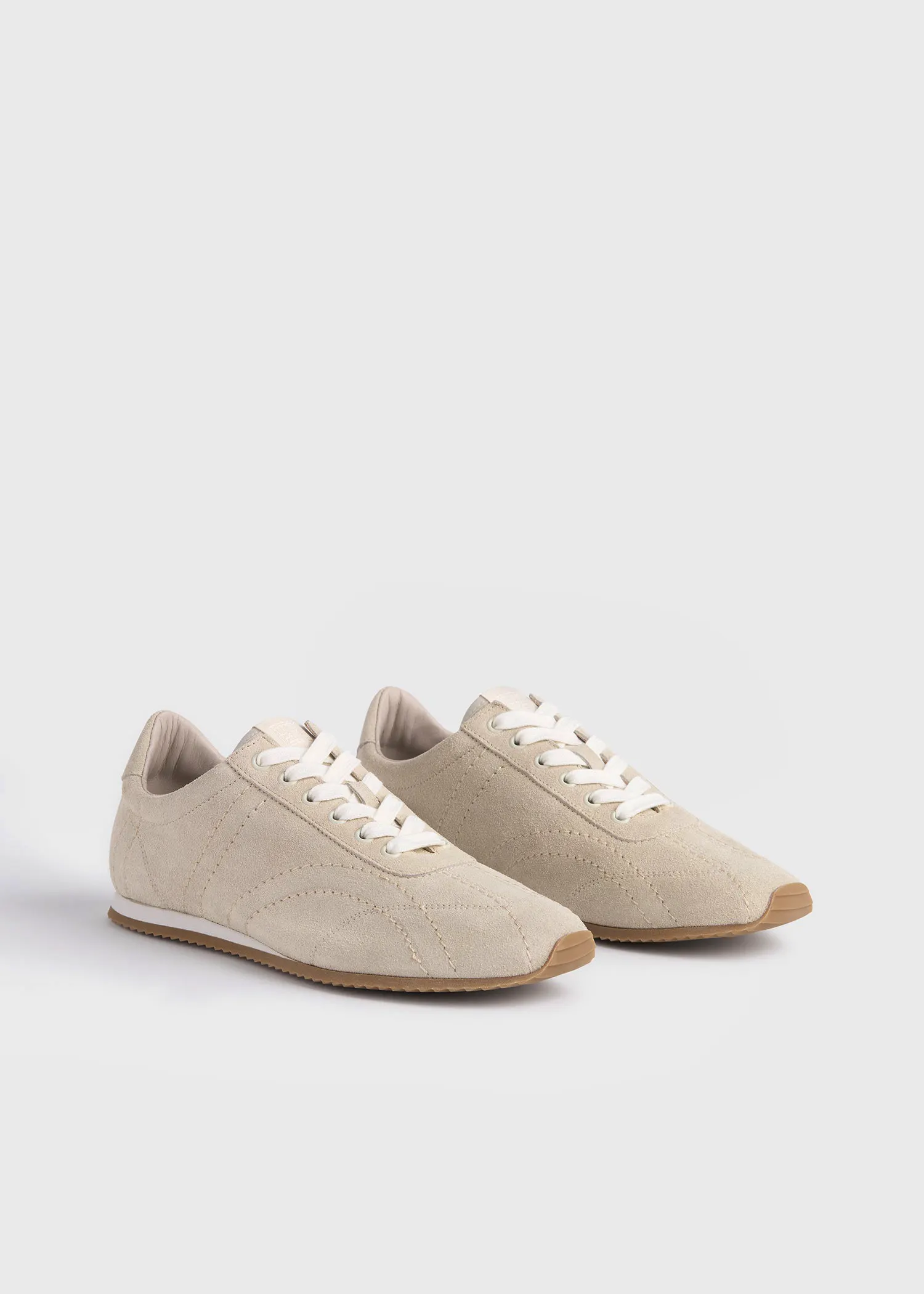 Toteme Flex Suede Sneakers Stone, £330