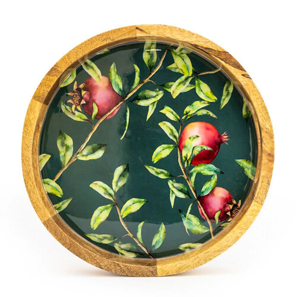 La Redoute Pomegranate Green Round Mango Wood Tray, £29.99