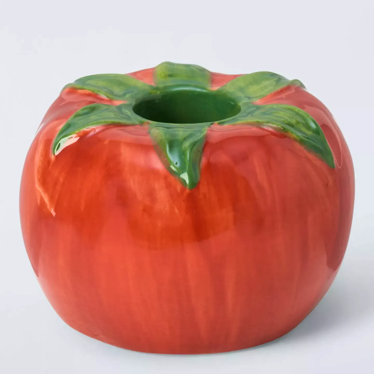 John Lewis X Deliciously Ella Tomato Hand Painted Stoneware Candle Holder, £8