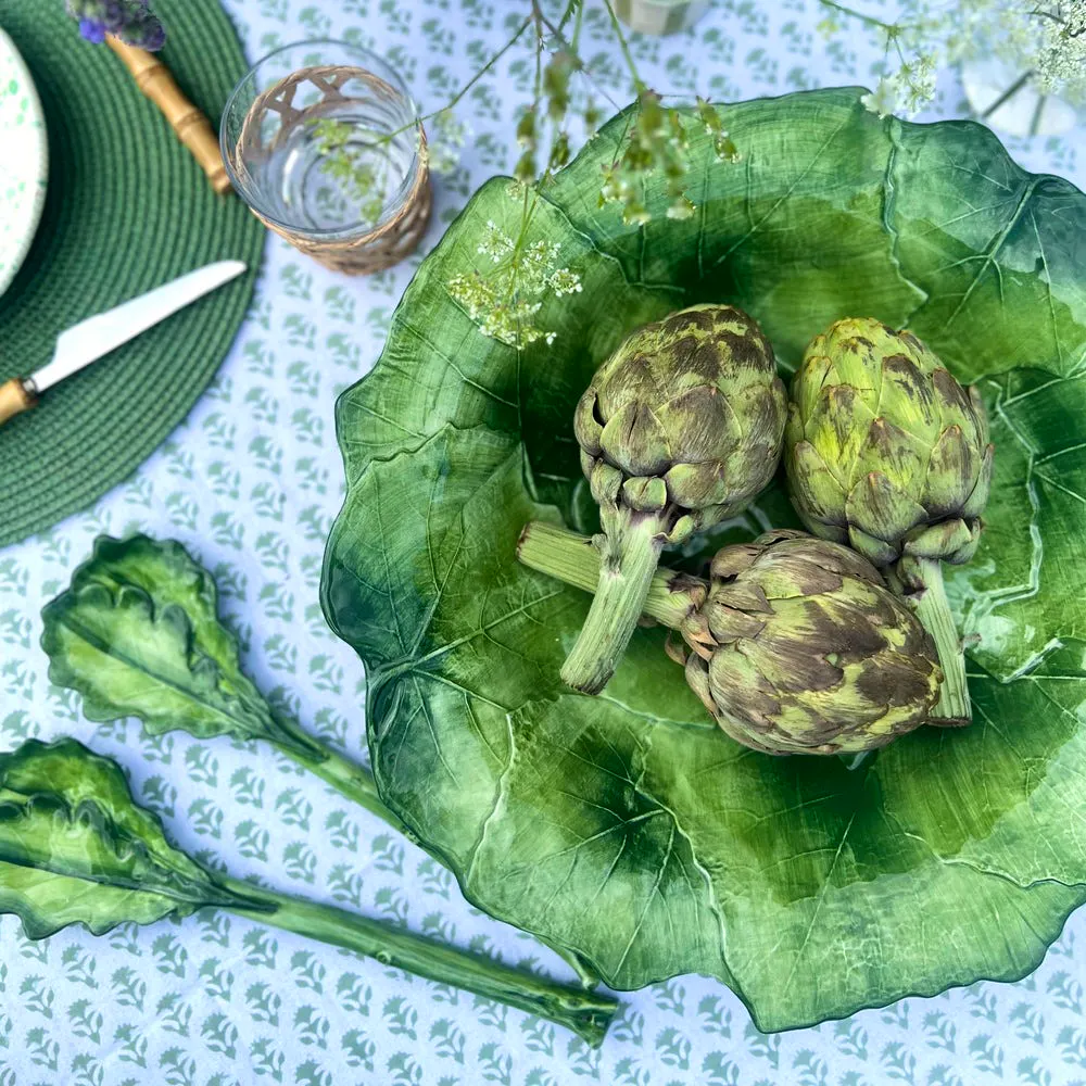 So Souk Green Vine Leaf Shallow Salad Bowl, £85