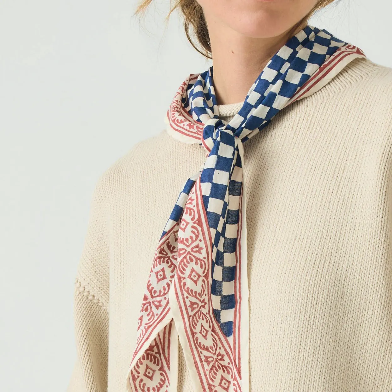 Toast Block Print Cook Check Bandana, £55