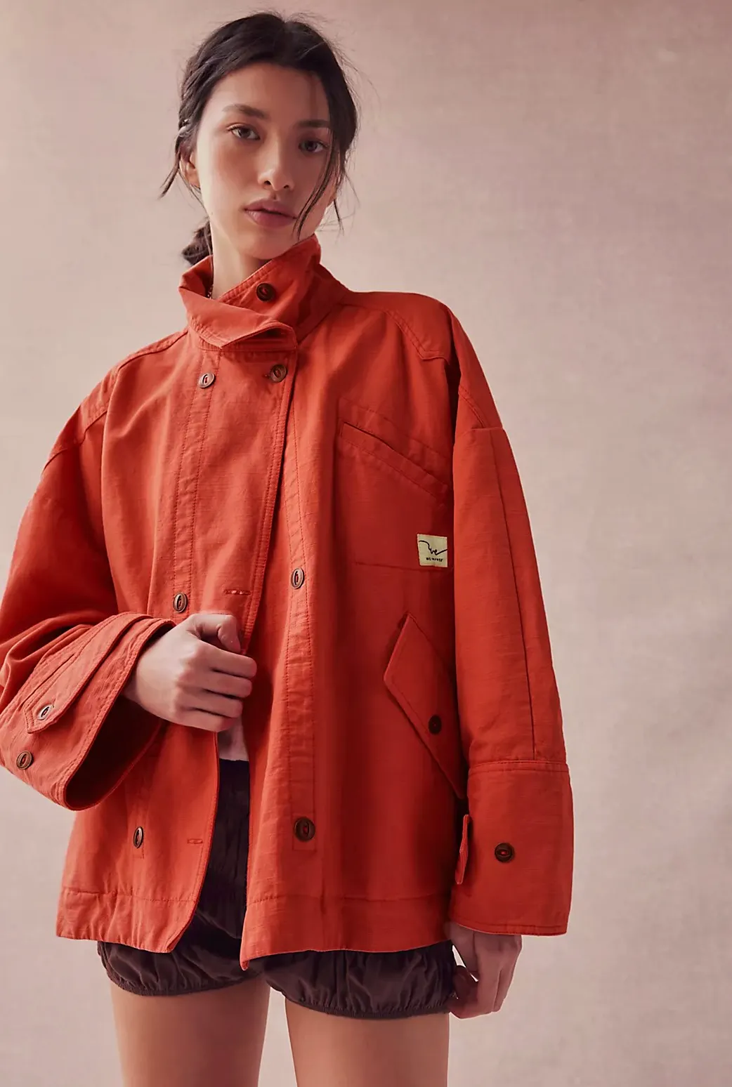 Free People Washed Canvas Funnel-Neck Jacket, £228