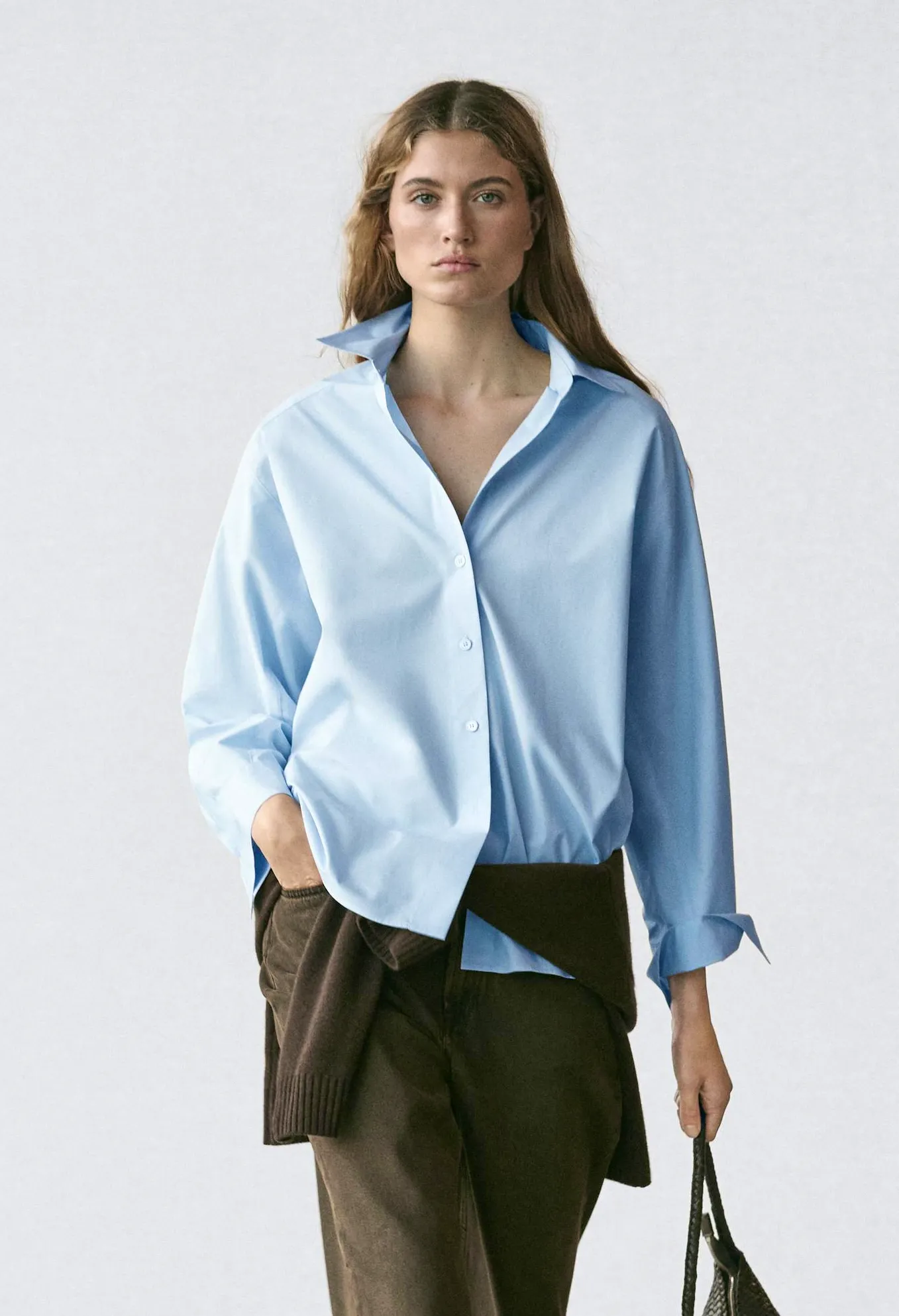 Massimo Dutti Raglan Sleeve Poplin Shirt, £59.95