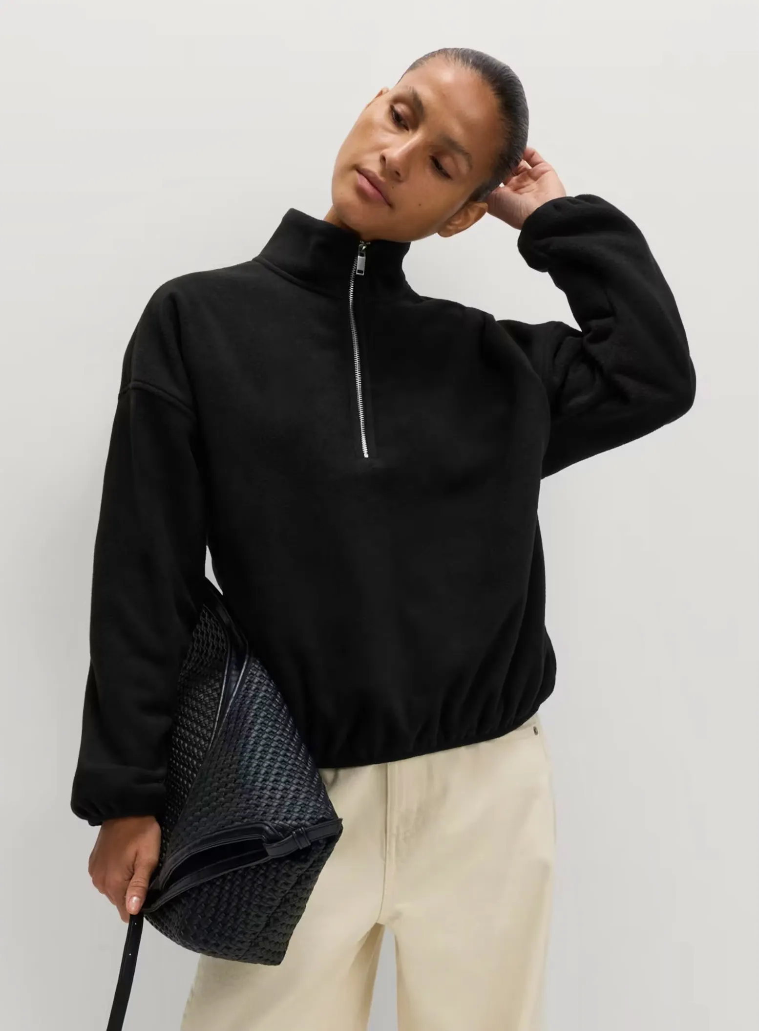 M&S Fleece Half Zip Sweatshirt, £30