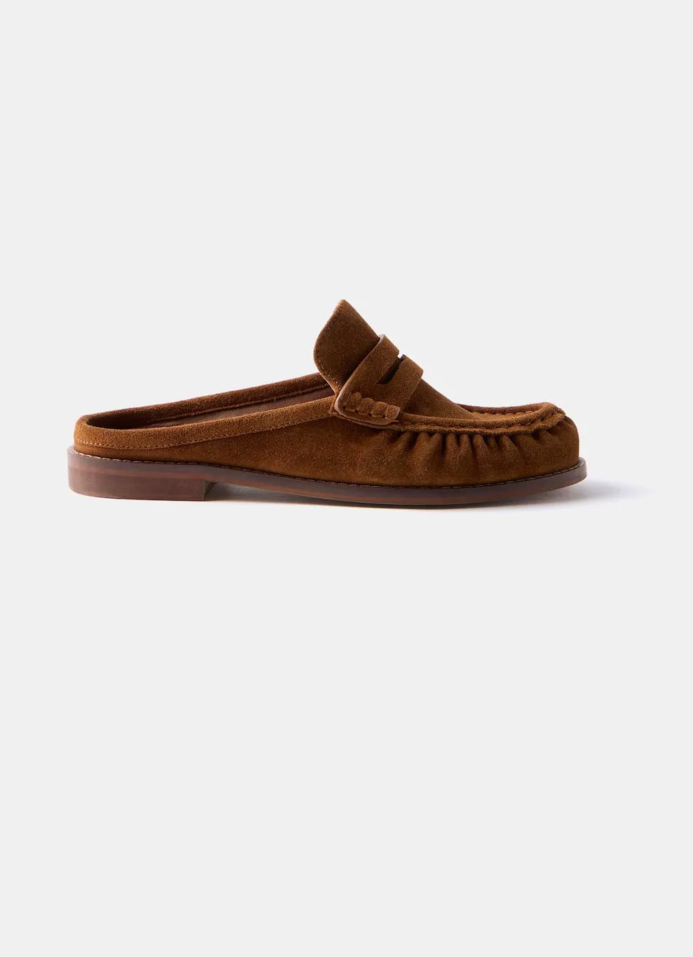 Mint Velvet Lyla Tan Suede Backless Loafers, £99