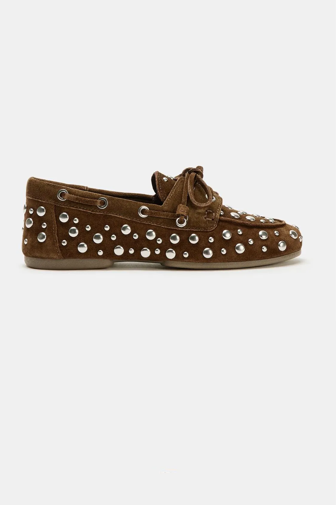 Zara Studded Split Suede Deck Shoes, £59.99