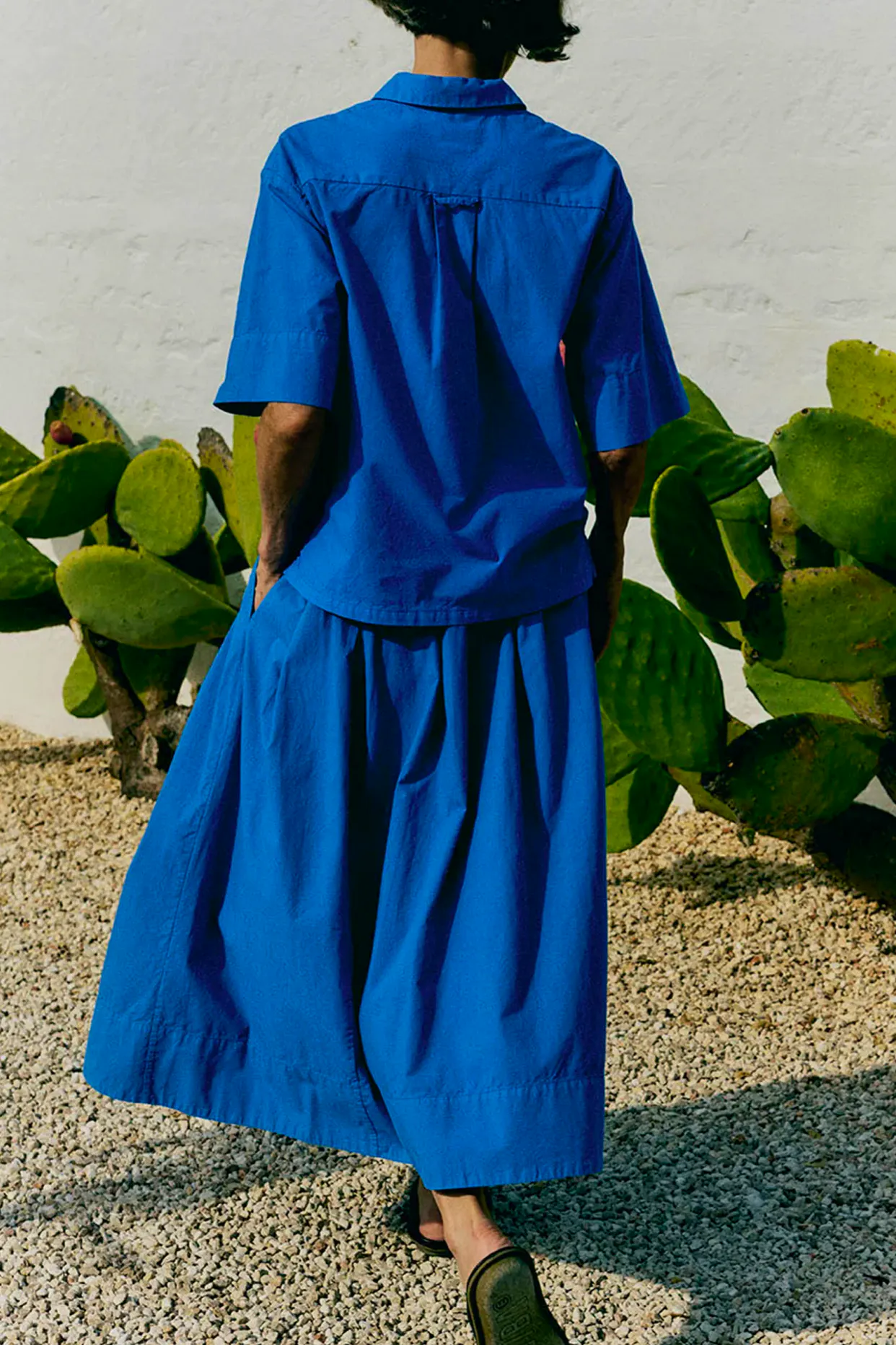 Toast Pleated Cotton Linen Poplin Skirt, £185