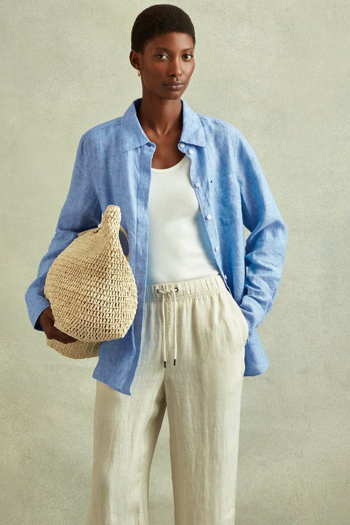 Reiss Belle Long Sleeve Linen Shirt, £98
